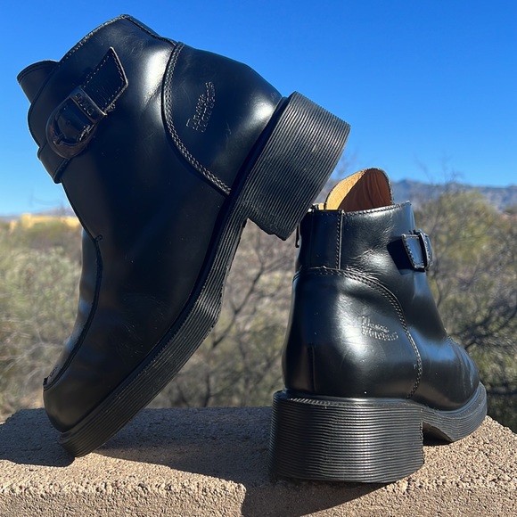 🏴󠁧󠁢󠁥󠁮󠁧󠁿 Dr. Martens MIE Vintage Platform MONO BLACK Side Zip Boots UK 7 - Picture 4 of 17